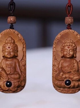 印度老山檀香情侣款吊坠小萌观音小萌佛吉祥平安项坠项链装饰品