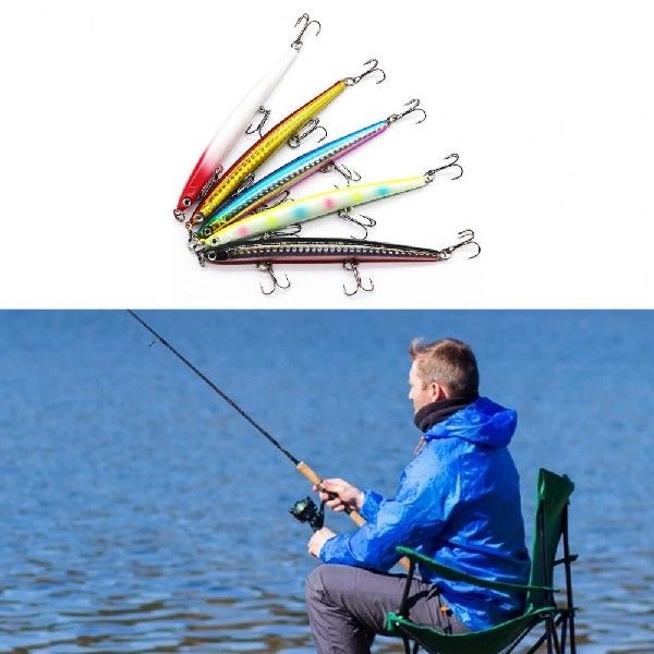 新品5PcsSet Pencil Lure Easily Throw AntiScratch Thrill Stic