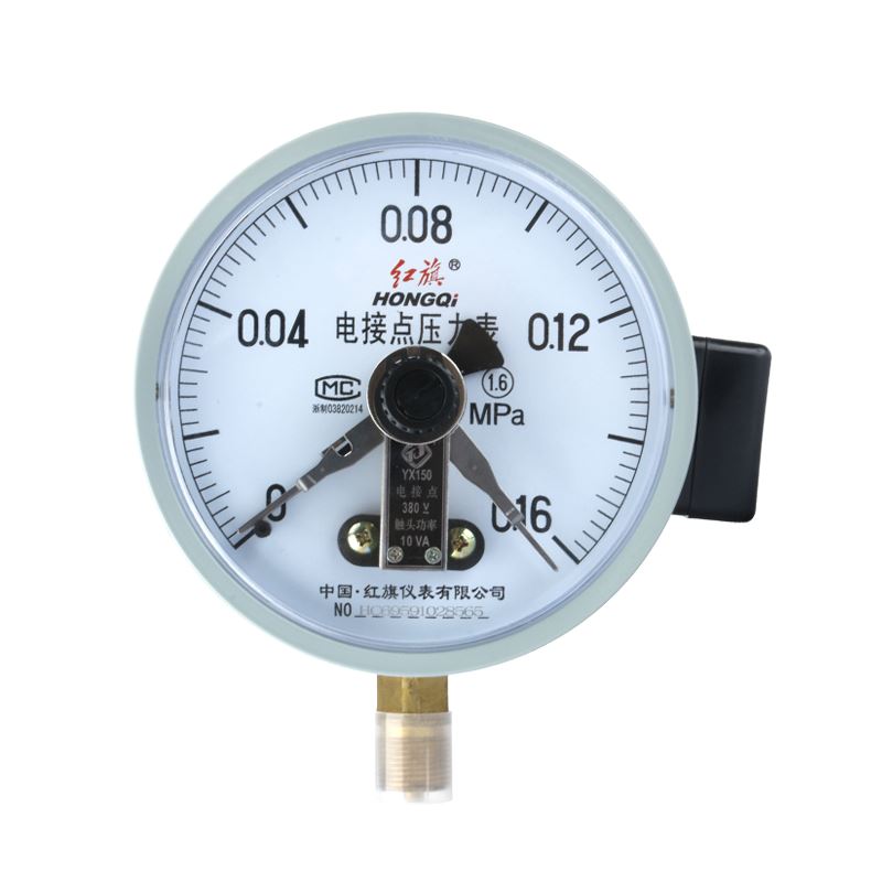 。红旗电接点压力表YX-150 径向 全规格供应 真空表电接点ZX-150