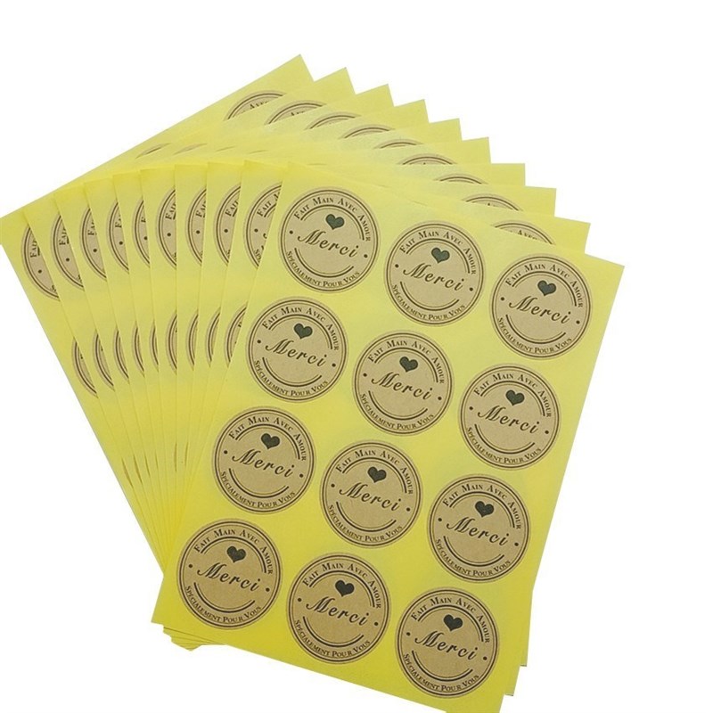 新品100PCS/lot Round Vintage Kraft Label er Thank you DIY Mu