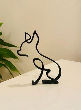 Dog Art Sculpture Simple Metal Dog Abstract Art Sculpture