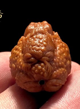 橄榄核单籽子母金蟾核雕吊坠挂件大籽雕刻蟾蜍手串脖挂配饰文玩