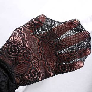 日系蕾丝网眼泡泡袜复古花边时尚 蕾丝中筒袜春夏镂空花纹长袜子女