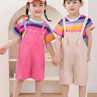 六一儿童节的衣服校园风演出服抱婴袋裤表演服装幼儿园青春活力舞