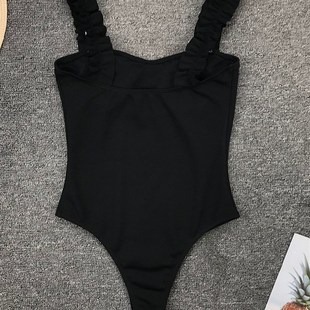One Piece Ruffle Vintage Swimwear Women Strap Femal Swimsuit