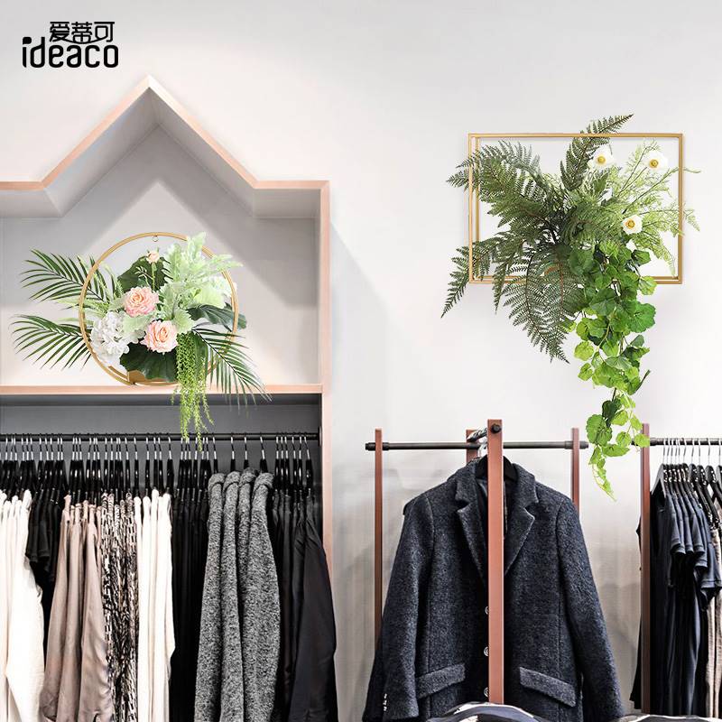 创意金属框仿真植物花卉墙饰壁饰花园酒店阳台样板房墙面装饰壁挂