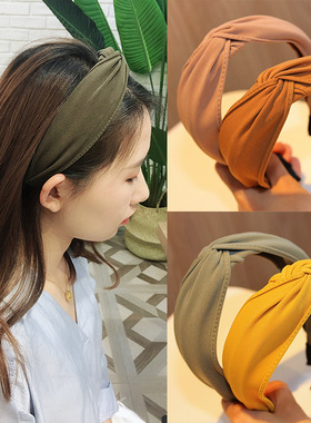 2021 Non-slip Resilience Retro Solid Wide Headband Hair Band