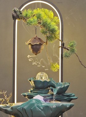 新中式招财生财流水摆件家居客厅桌面喷泉景观装饰办公室开业礼品