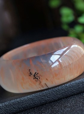 牧石人龙纹玛瑙手镯天然红玉髓龙纹百搭女镯子女直播间现场