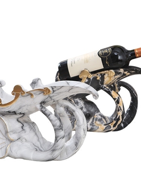 北欧红酒架摆件客厅创意酒柜家居装饰品现代简约个性可爱象头摆设