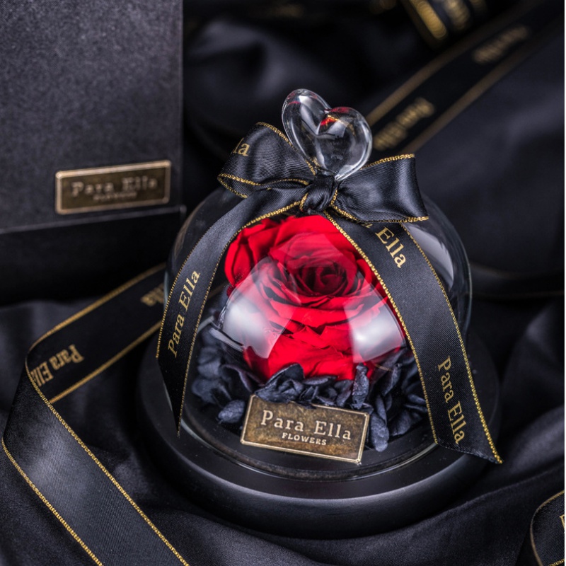 毕业季礼物花摆件七夕情人节创意礼品玻璃罩玫瑰花礼盒成品