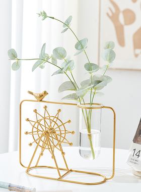 创意摩天轮水培绿植摆件玻璃花瓶客厅办公室桌面装饰品简约现代小