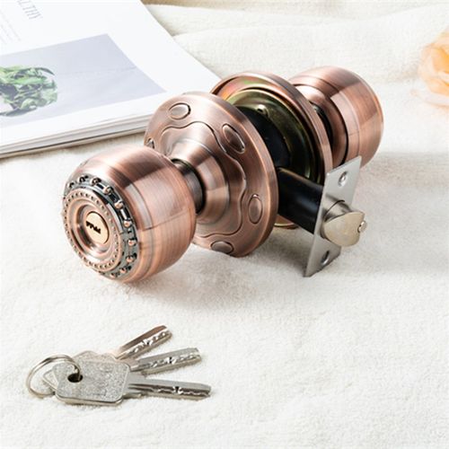 新款红古色仿古圆锁球形锁房门锁室内门锁欧式球型锁木门铜芯包邮