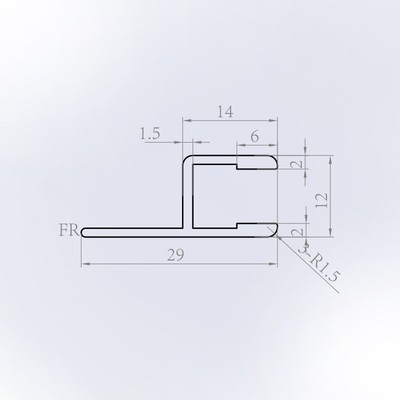 h型夹铝合金玻璃夹卡槽铝型材收口槽边框固定槽包边条工业铝槽口