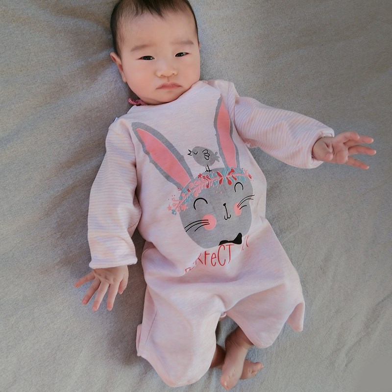 女宝宝女童纯棉春秋季睡袍0新生婴儿1幼儿童2连体睡衣长袖3岁男童