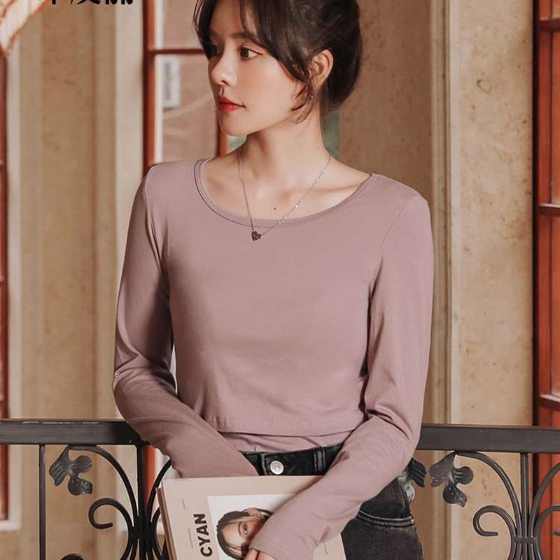 哺乳上衣秋衣秋裤套装秋冬纯棉孕妇保暖内衣产后内搭打底衫月子服