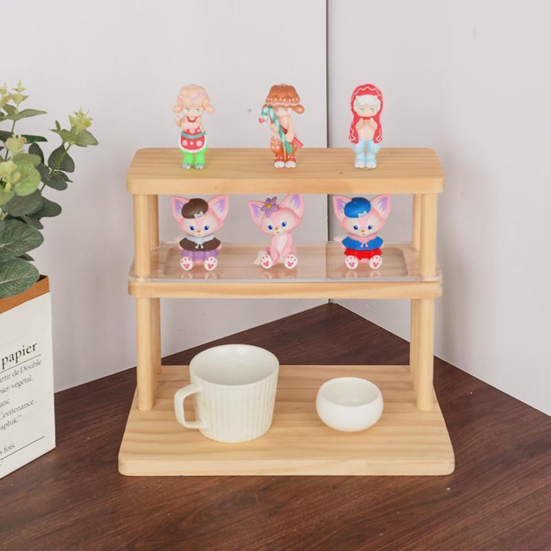 桌面置物架松木学生宿舍收纳简约现代杂物整理多功能展示架多层