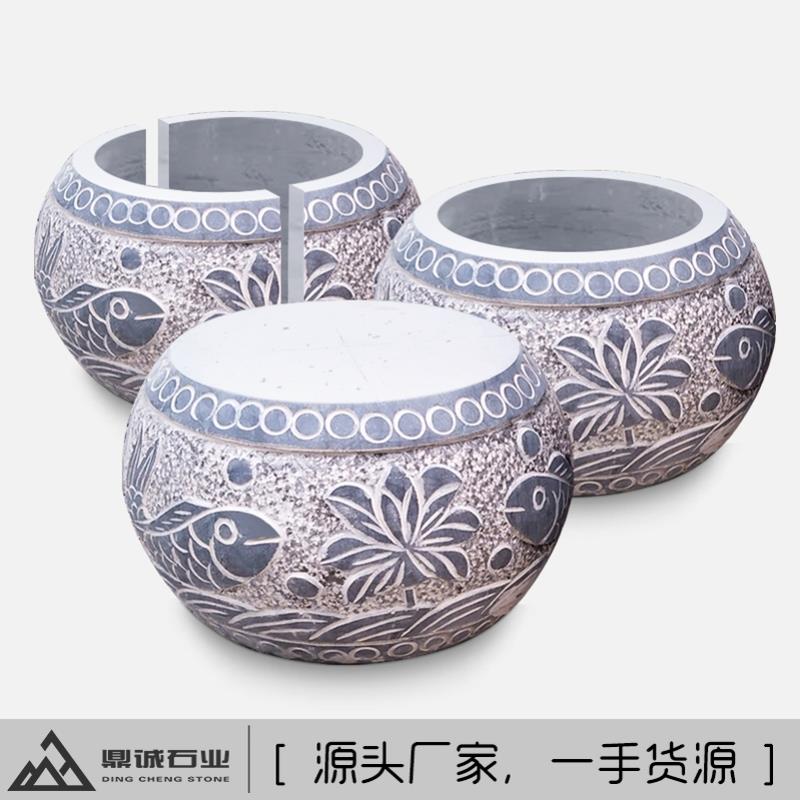 祥云款四方柱子石墩底座天然石材青石柱墩石柱子脚自产自销厂家
