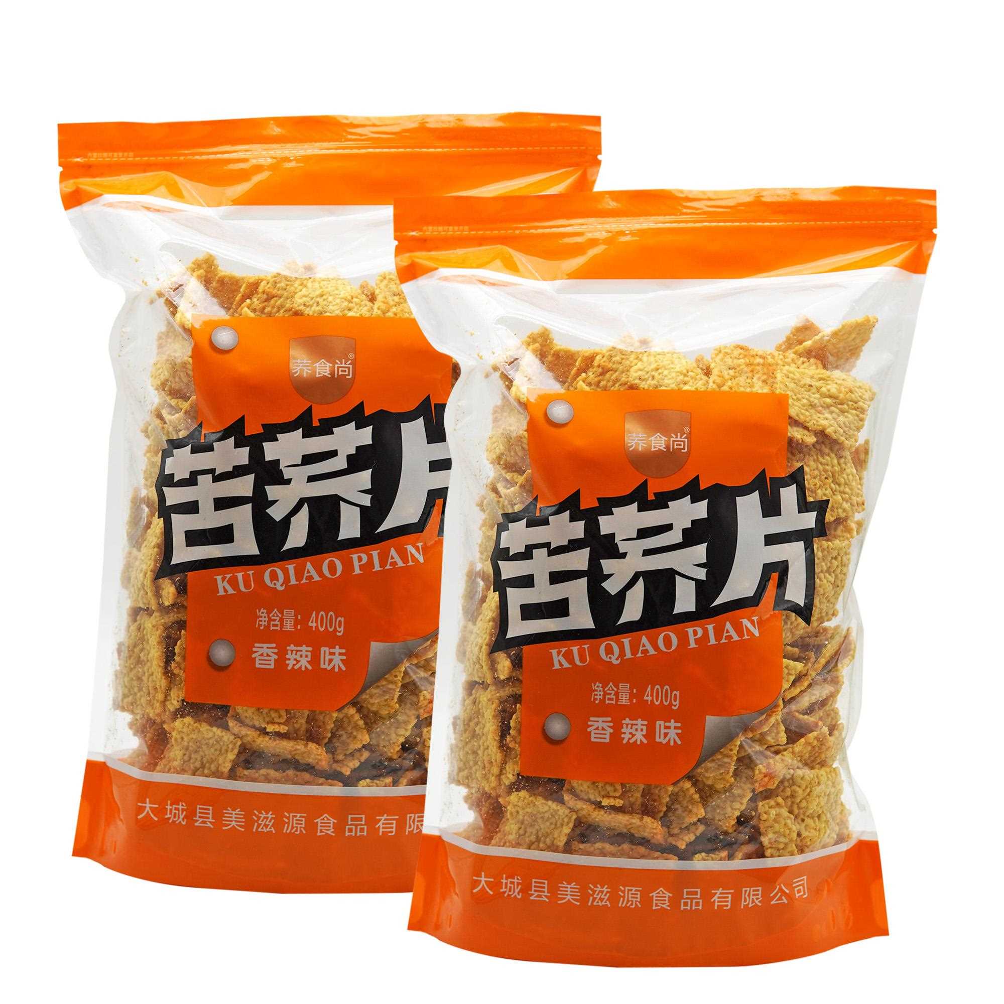 荞食尚苦荞片400g大袋酱汁牛排味荞麦锅膨化食品办公室网红零食