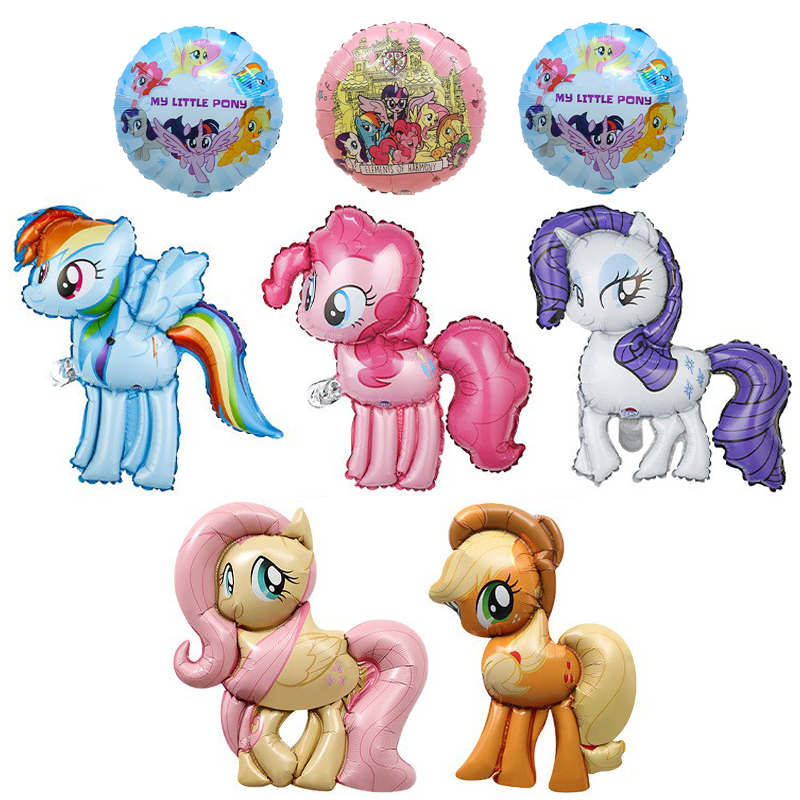 卡通宝莉小马主题气球生日派对装饰女孩儿童小马气球碧琪云宝珍琪