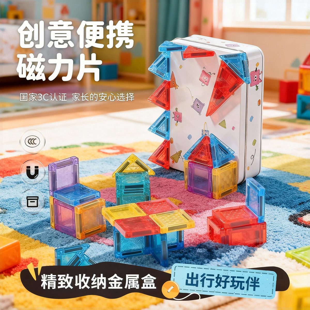 宝宝迷你彩窗强力磁力片