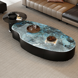 异形岩板微晶石茶几客厅2025年新款高端轻奢高级感超晶小户型家用