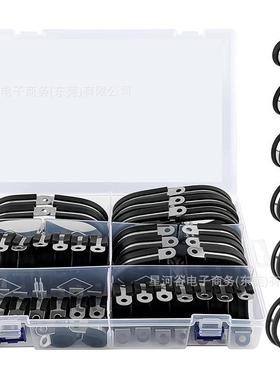 适配跨境46PCS盒装304不锈钢/连胶条卡箍管夹R型骑马卡电线电缆固