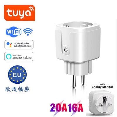 适配涂鸦WIFI欧规智能插座16A20A带电量计量Alexa语音可定时