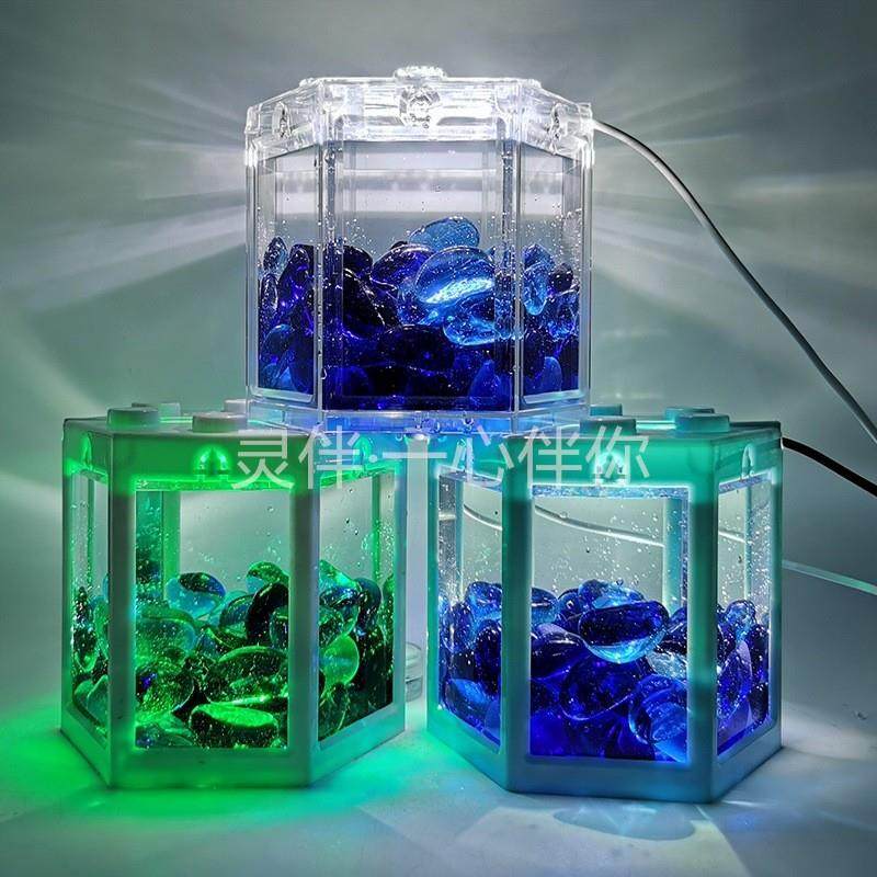 适配泰国生态懒人斗鱼缸迷你小型创意办公室usb鱼缸宿舍桌面小缸,宠物/宠物食品及用品,桌面缸,淘宝优惠券,粉丝福利购,淘宝优惠卷