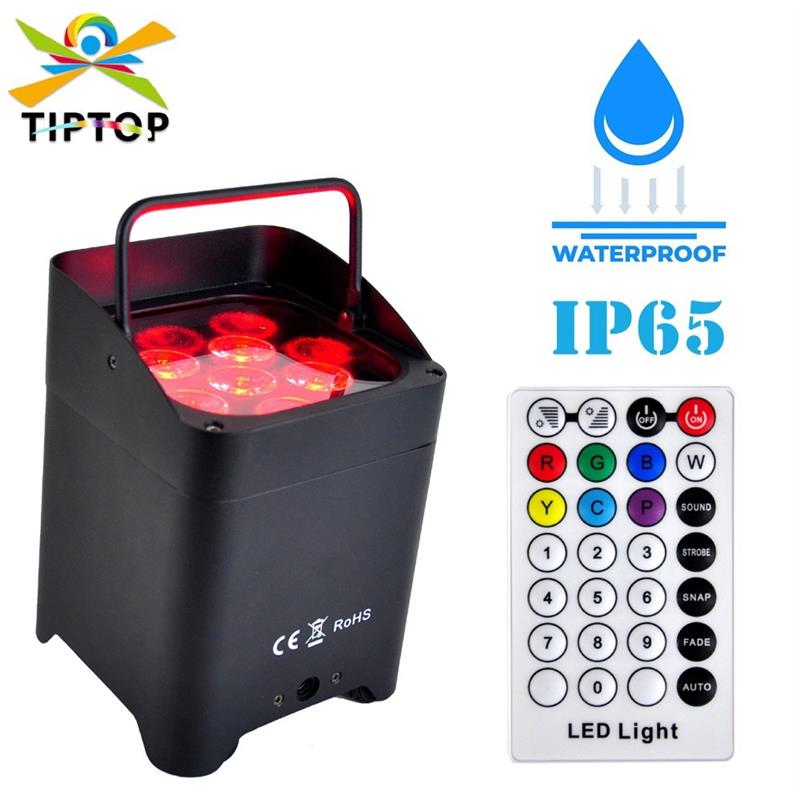 适配黑色铸铝防水外壳6x18W RGBWA UV 6色电池无线舞台帕灯DMX512
