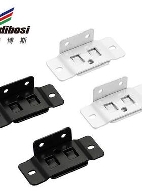 固定卡扣二合一插片 家具层板L形90度白色连接件 黑色支架五金件