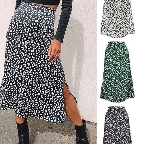 好货2022 New Sexy Leopard Print Chiffon Split Skirt Casual F