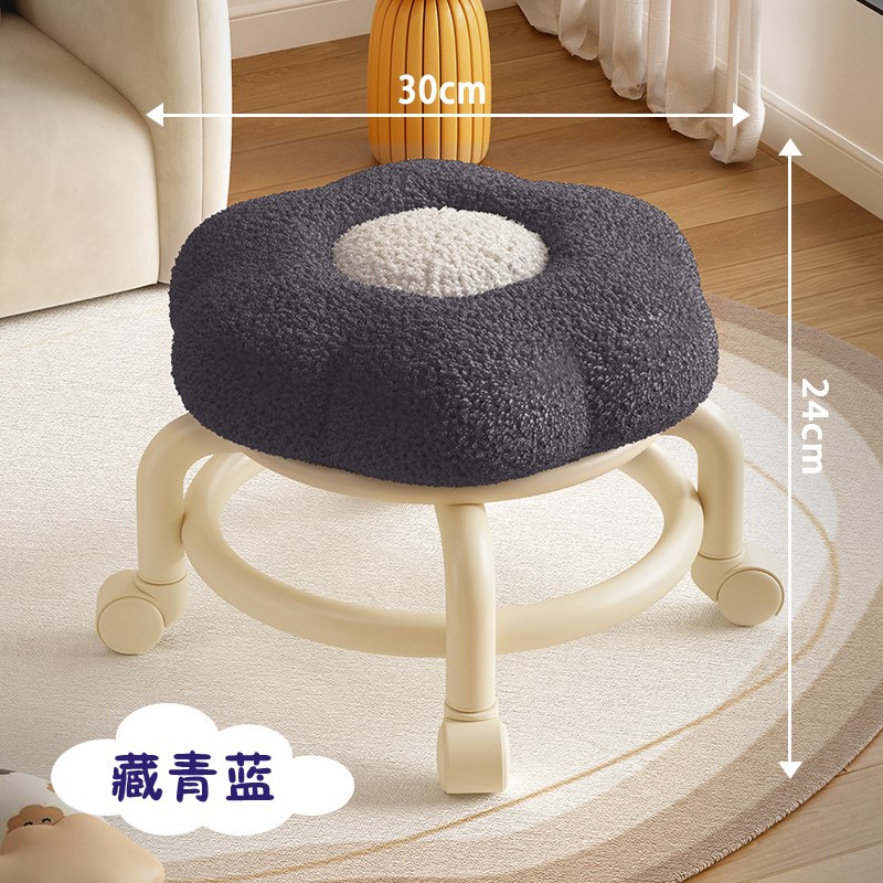 万向轮家用客厅小凳子滑轮矮凳儿童带滑轮板凳懒人圆凳换鞋板凳椅