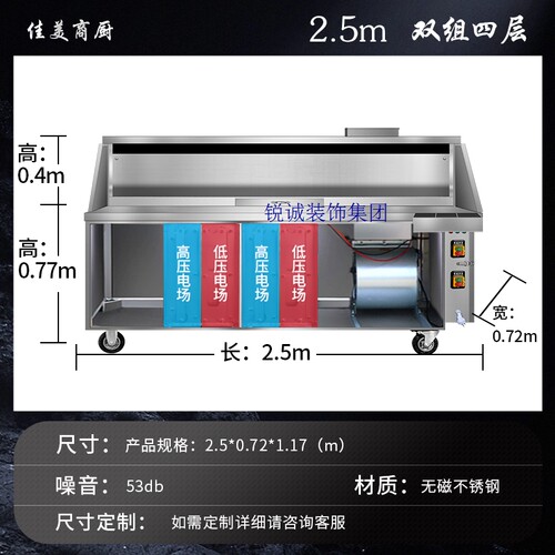 极速平吸款无烟净化烧烤车商用摆摊移动环保木炭净化器烧烤机烧烤