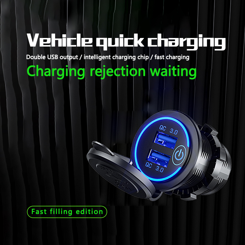 Quick Charge 3.0 USB Car Charger Socket 12V/24V 36W Dual