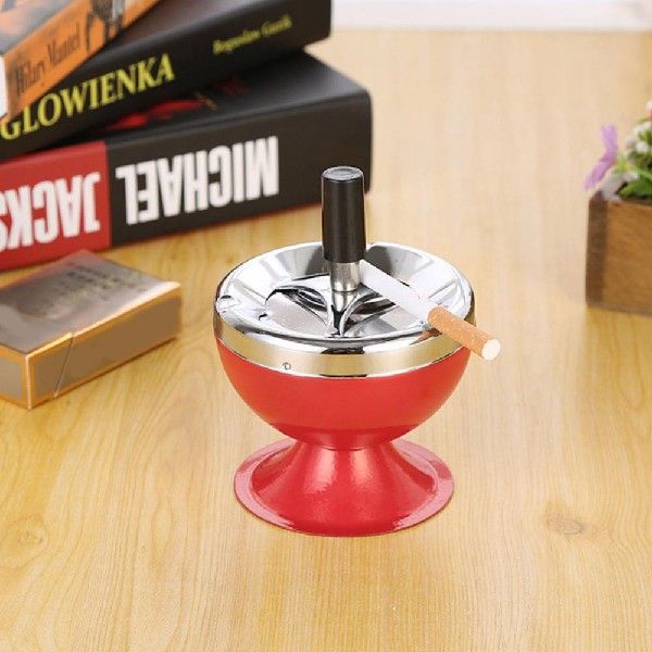 Stainless Steel Windproof Ashtray Round Push Down