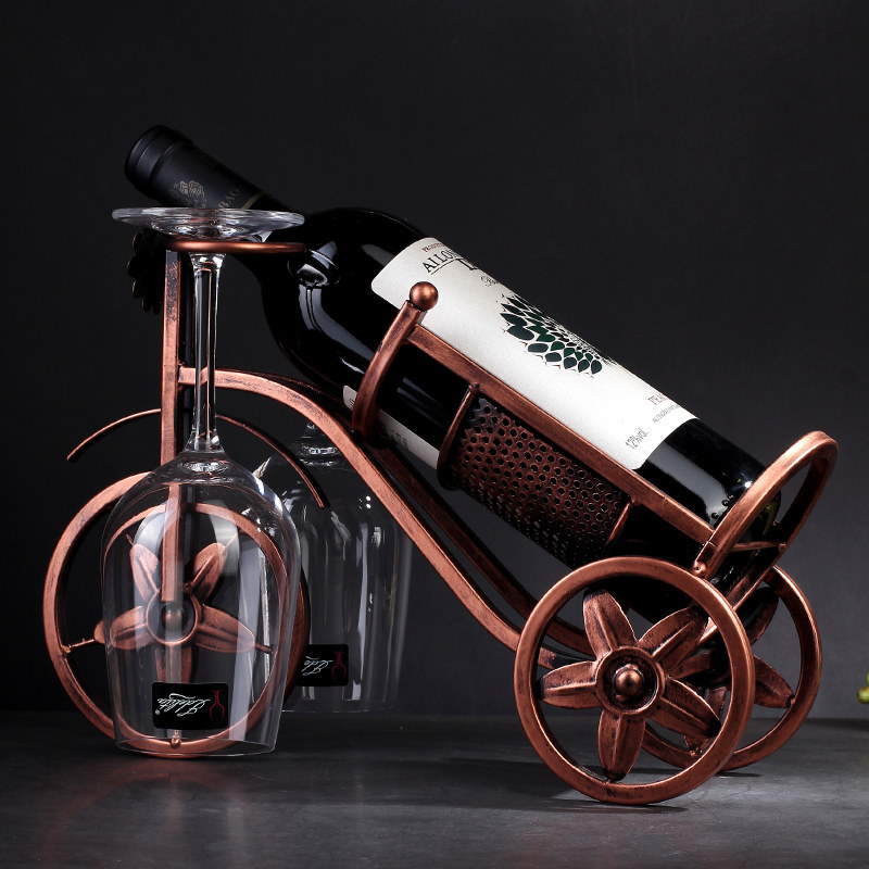 极速欧式铁艺红酒架摆件家居装饰品酒具葡萄酒架创意复古酒柜摆设