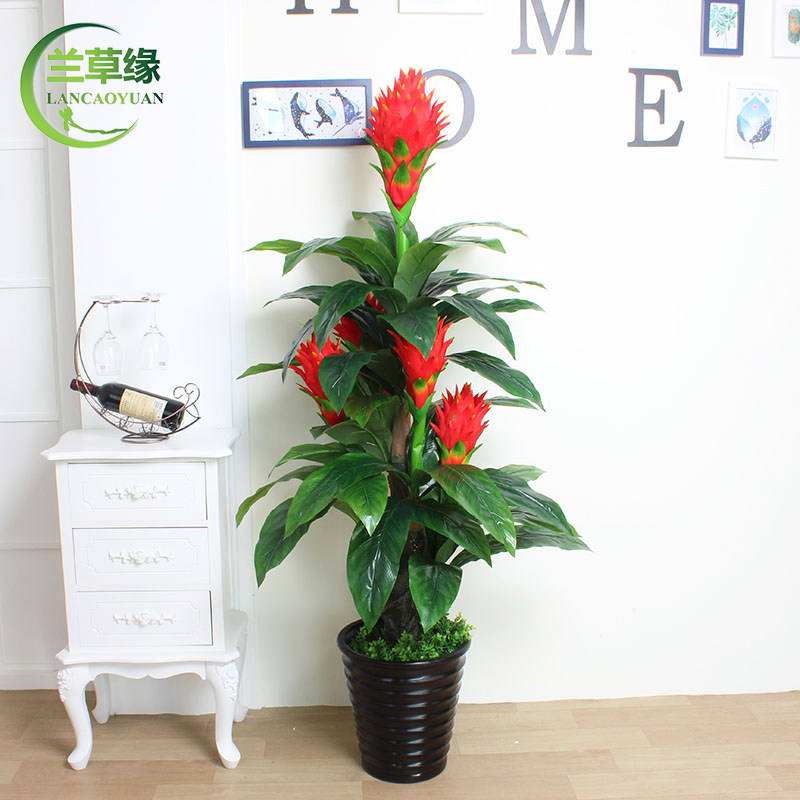 好货假花仿真花室内摆设塑料大型绿植盆栽鸿运当头客厅装饰假红掌