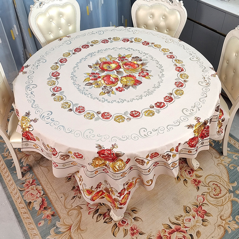 家用餐桌防水防油防烫圆形pvc餐桌布网红免洗圆形方桌桌布台布垫