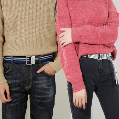 belt men women couple belts Canvas belt Stretch woven canvas