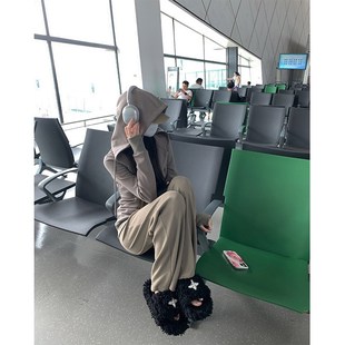 子 现货白水 软糯奶油裤 直筒休闲裤 春秋宽松高级感垂感灰色裤