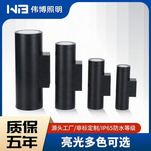 LED户外防水圆形双头外墙壁灯