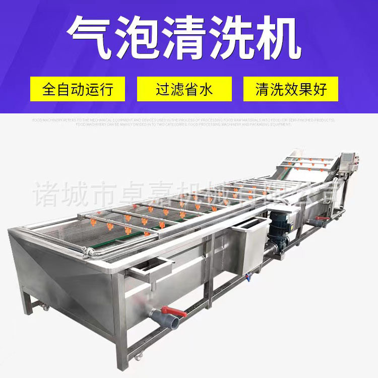 净菜加工流水线气泡清洗机山野菜果蔬清洗设备蓝肝菜气泡清洗机