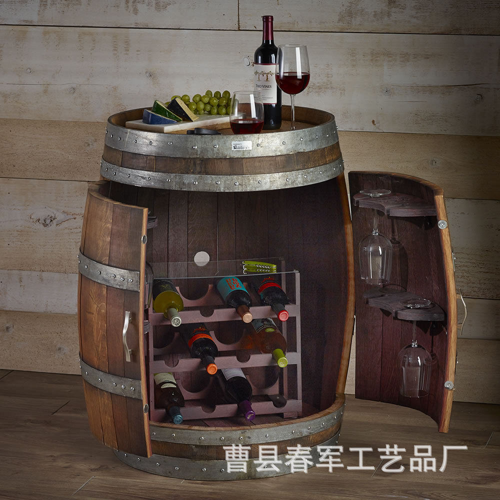 橡木桶酒柜装饰木桶红酒桶红酒架酒窖红酒展示架批发定货