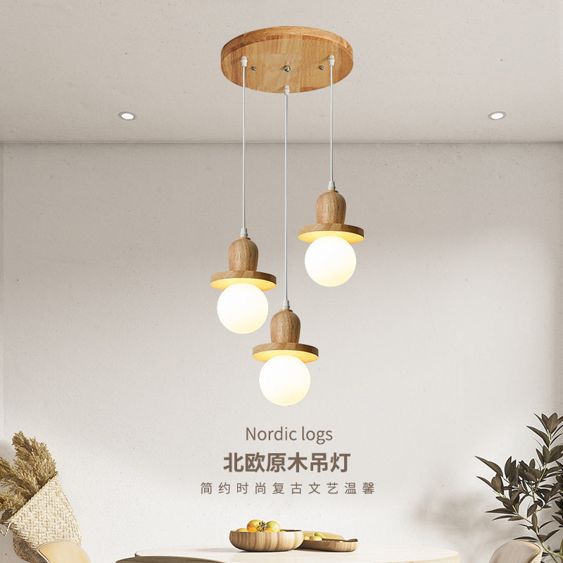 餐厅吊灯三头饭桌灯现代简约酒吧灯北欧创意新款网红卧室床头小灯