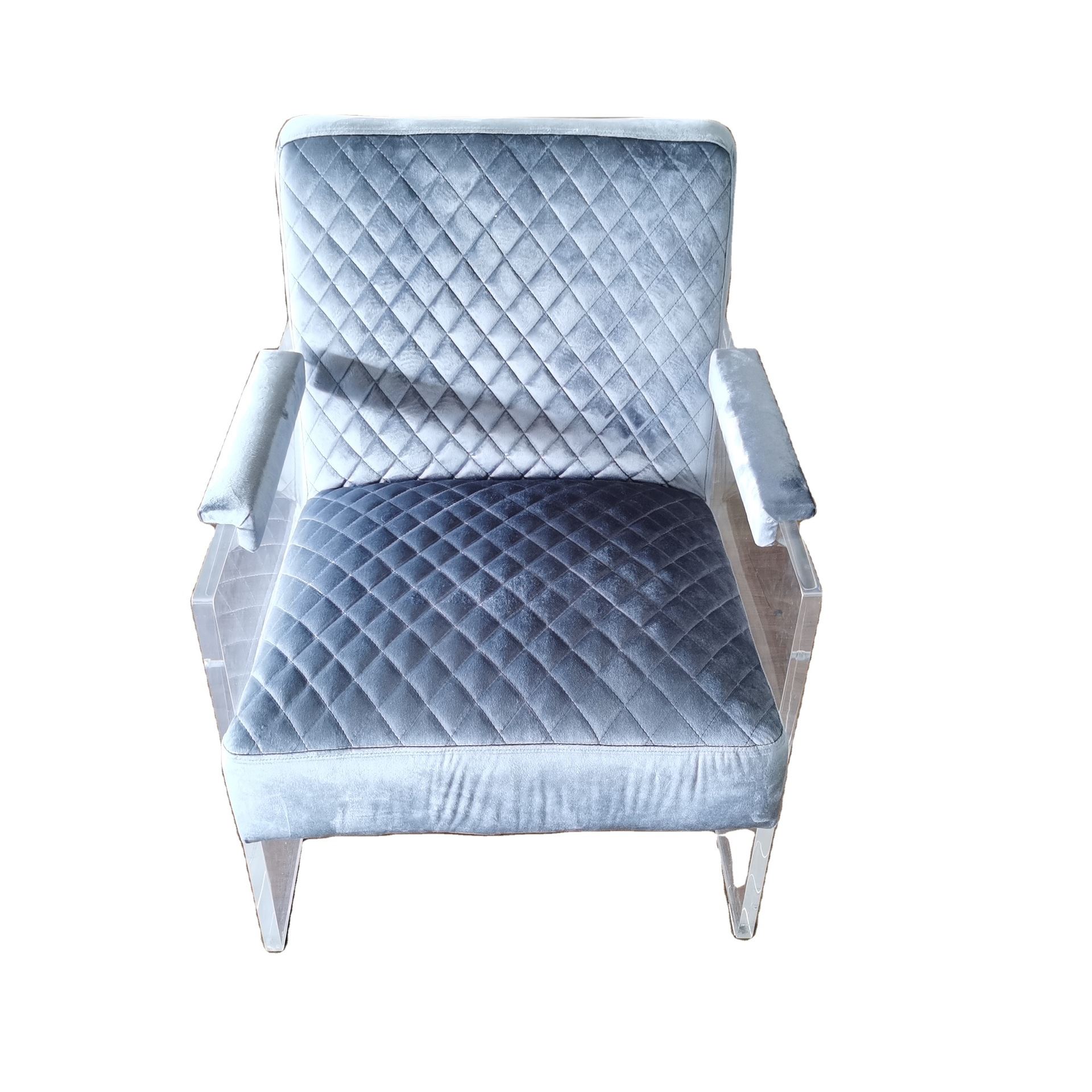 轻奢单人沙发椅北欧简约客厅格纹布靠背休闲椅