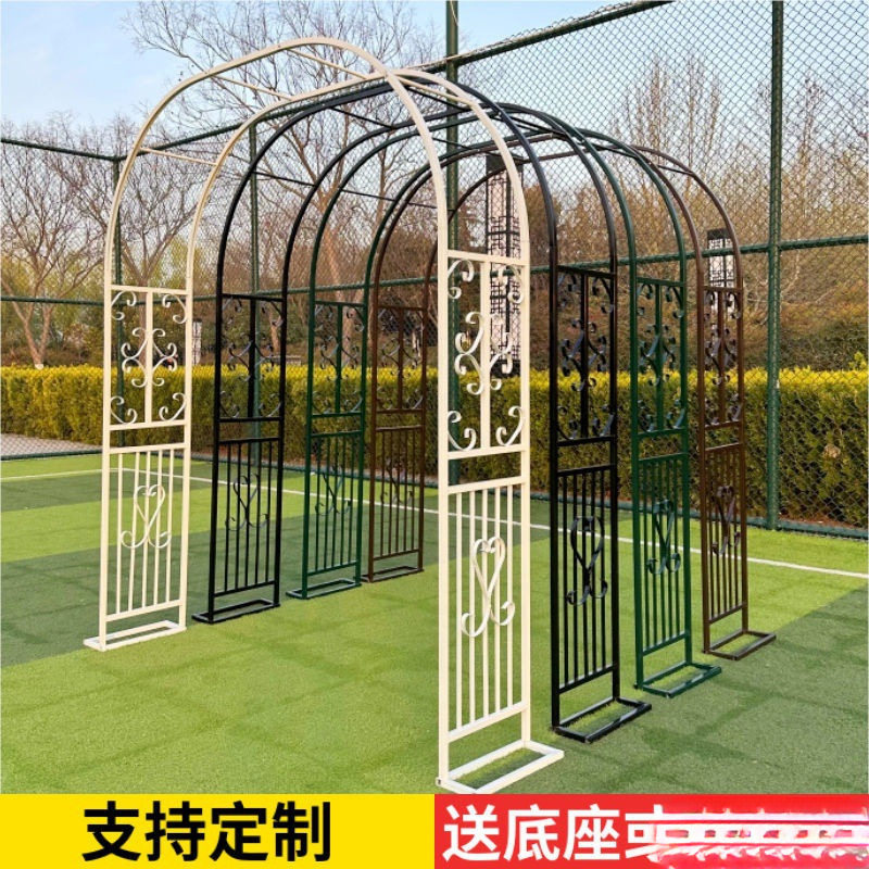 欧式铁艺拱门爬藤花架