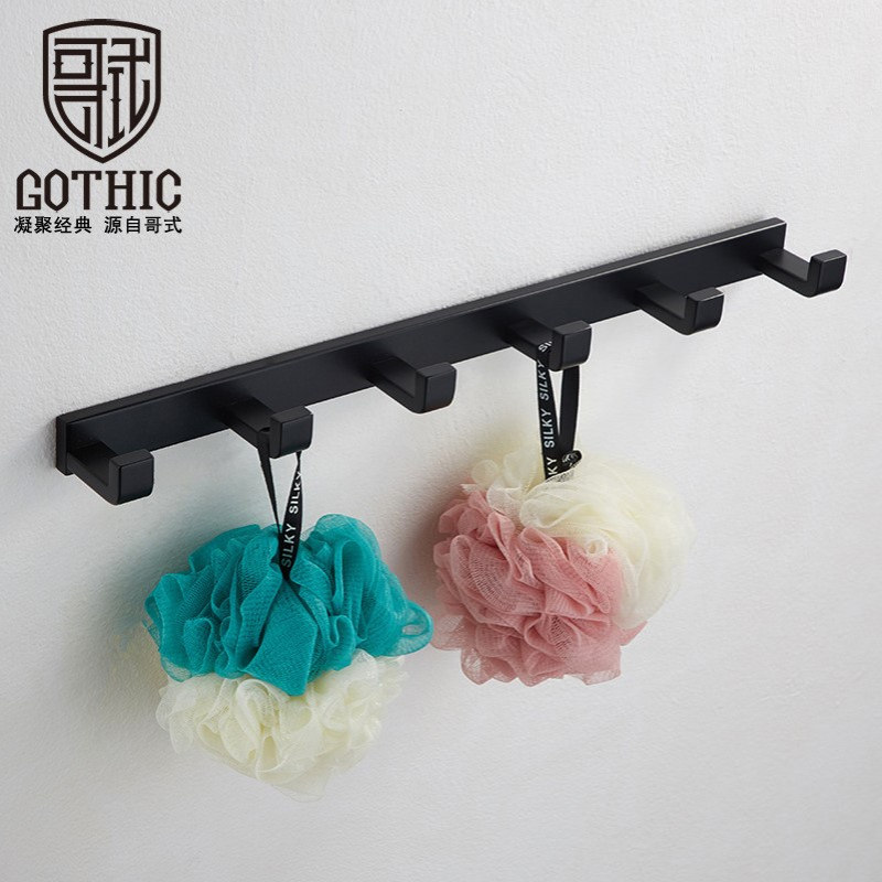 哥式GOTHIC北欧黑色304不锈钢衣帽钩 挂衣钩 排钩 门后浴室卫生间