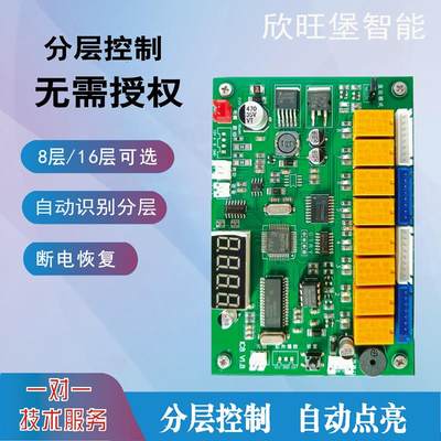 24V电梯指纹密码识别楼层控制刷卡器手机NFC分层IC卡语音梯控门禁