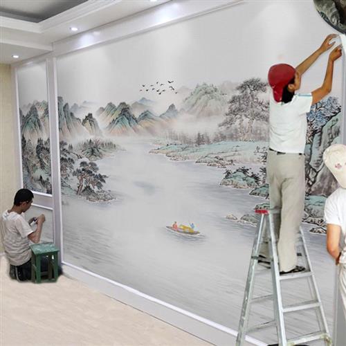 电视背景墙布客厅简约现代3d立体墙纸8d沙发装饰壁画5d新中式壁纸图片